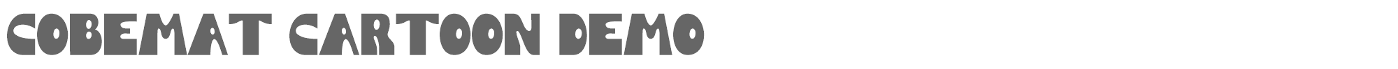 Sample characters Cobemat Cartoon Font